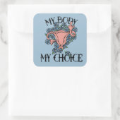 私の体私の選択フェミニストプロチョイス スクエアシール (バッグ)