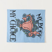 私の体私の選択フェミニストプロチョイス タペストリー (正面(横))