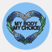 私の体私の選択フェミニストプロチョイス ラウンドシール (正面)