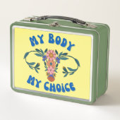 私の体私の選択フローラ子宮プロチョイス メタルランチボックス (正面)