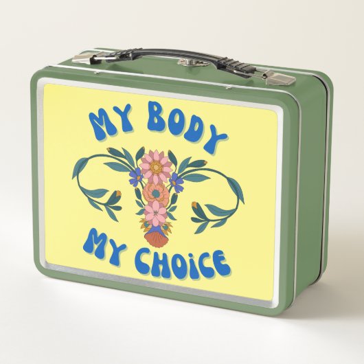 私の体私の選択フローラ子宮プロチョイス メタルランチボックス (裏面)