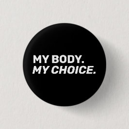 私の体私の選択中絶の権利白黒 缶バッジ