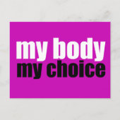 私の体私の選択Prochoiceフェミニストピンク ポストカード (正面)
