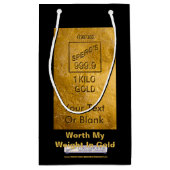 私の体重に見合う金ゴールド スモールペーパーバッグ (裏面)