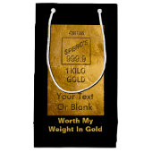 私の体重に見合う金ゴールド スモールペーパーバッグ (正面)