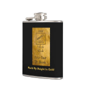 私の体重に見合う金ゴールド フラスク (左)