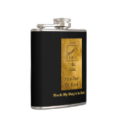 私の体重に見合う金ゴールド フラスク (右)