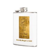 私の体重に見合う金ゴールド フラスク (左)