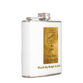 私の体重に見合う金ゴールド フラスク (右)