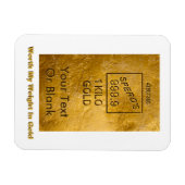 私の体重に見合う金ゴールド マグネット (横)