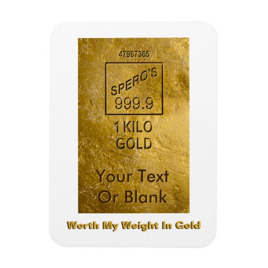 私の体重に見合う金ゴールド マグネット (縦)