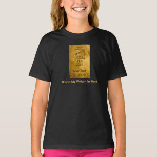 私の体重に見合う金ゴールド Tシャツ