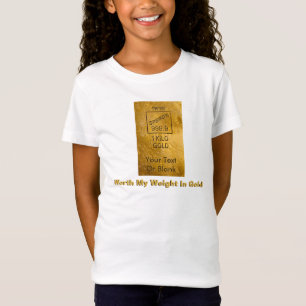 私の体重に見合う金ゴールド Tシャツ