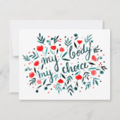 私の体、私の選択した赤い水色のフローラ カード (正面)