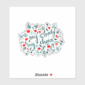 私の体、私の選択 – 赤い花 シール (シート)