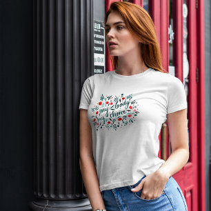 私の体、私の選択 – 赤い花 Tシャツ
