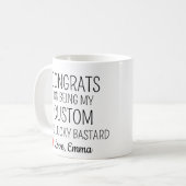 私の何かに就いておめでとう コーヒーマグカップ (正面左)
