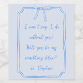 私の何か青い？コケットのブリデスメイド提案 ワインラベル (シングルラベル)