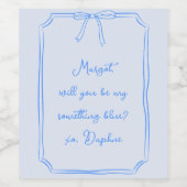 私の何か青い？船首の花嫁の提案 ワインラベル (シングルラベル)