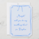 私の何か青い?船首の花嫁の提案 招待状 (正面)