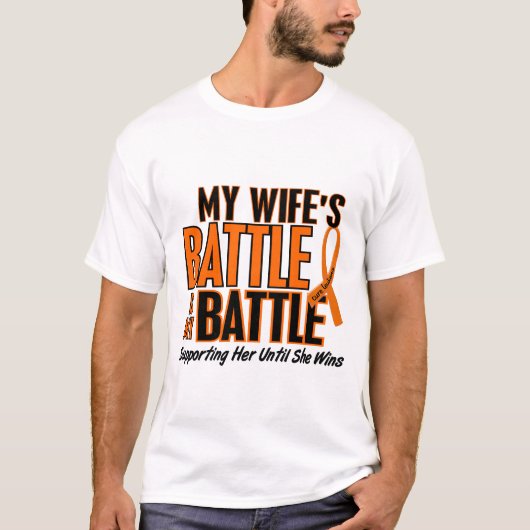 私の余りに戦いの妻の白血病 Tシャツ (正面)