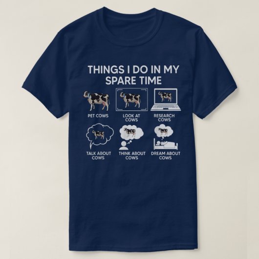 私の余暇に行うこと牛の恋人農家牛 Tシャツ (デザイン正面)