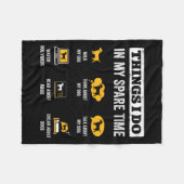 私の余暇の過ごし方 犬パパ 面白い 犬好き フリースブランケット (正面(横))