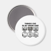 私の余暇チェスプレーヤーでおもしろいやること マグネット (正面/裏面)