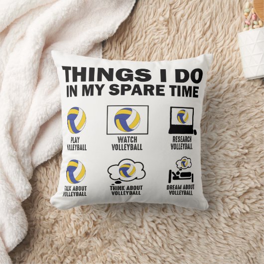 私の余暇バレーボールの仕事おもしろい クッション (ブランケット)