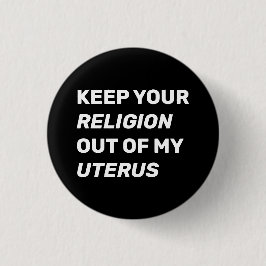 私の保子宮から出てくる宗教の白黒 缶バッジ