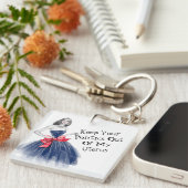 私の保子宮Tシャツから出た政治 キーホルダー (正面右)