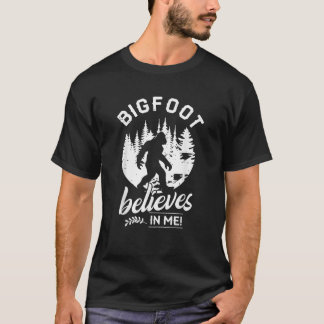 私の信じ中のビグフットのおもしろいサスカッチGif Tシャツ