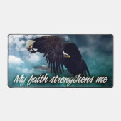 「私の信仰は私を強める」モチベーション肯定 デスクマット (正面)