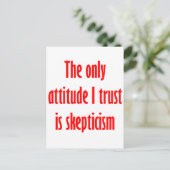 私の信頼する態度は懐疑主義だけだ ポストカード (スタンド正面)