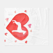 私の偉大なダンは私のバレンタインデー犬である フリースブランケット (正面(横))