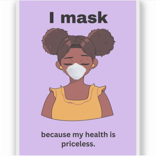 私の健康は貴重なビニールなのでマスクする シール (正面)