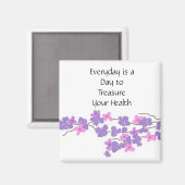 私の健康を大切に 宝の紫の花 マグネット (正面/裏面)