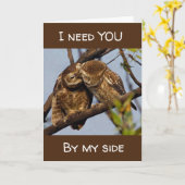 **私の側にいてくれ** 愛するフクロウたち カード (黄色い花)