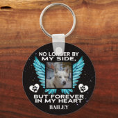 私の側にはもはや、犬の記念碑 – カスタム写真 キーホルダー (正面)