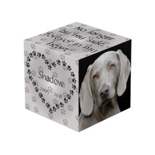 私の側にパーソナライズされたはもう犬の追悼式 フォトキューブ