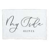 私の側のパーソナライズされた丸エレガント薬 枕カバー (正面左)