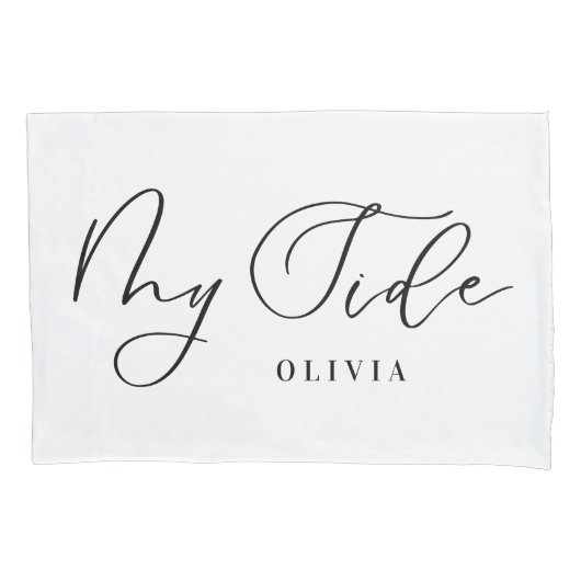 私の側のパーソナライズされた丸エレガント薬 枕カバー (正面左)