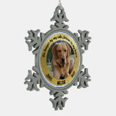 私の側面によるパーソナライズな犬の記念物もはや スノーフレークピューターオーナメント (左)