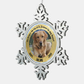 私の側面によるパーソナライズな犬の記念物もはや スノーフレークピューターオーナメント (右)