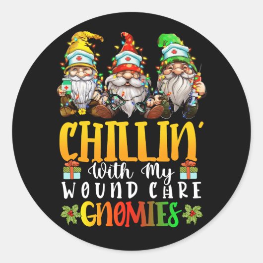 私の傷の気にナースGnomiesの格言Chとチリ ラウンドシール (正面)