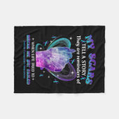 私の傷の自殺防止認識度 フリースブランケット (正面(横))