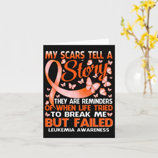 私の傷は物語を告げる白血病認識度蝶 カード (黄色い花)