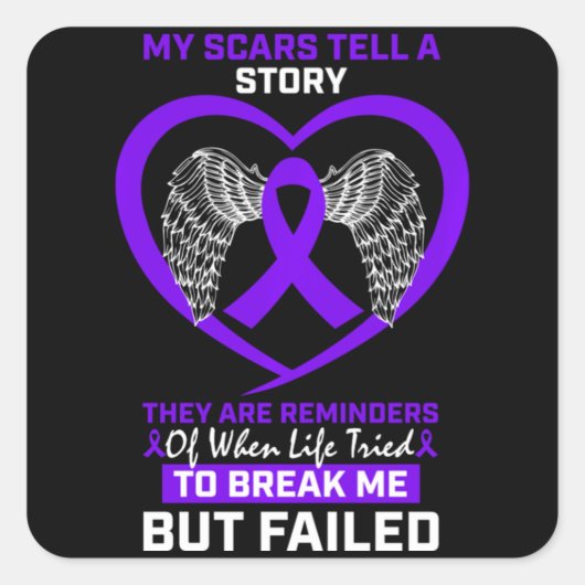 私の傷は紫ホジキンリンパ腫Awの物語を伝える スクエアシール (正面)
