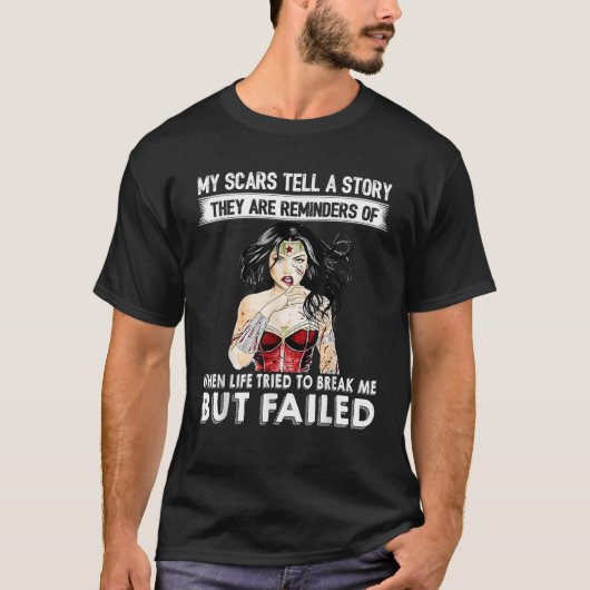 私の傷跡は彼らが時間の名残である物語を伝える Tシャツ (正面)