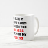 私の優しさを弱さと勘違いしないで コーヒーマグカップ (正面右)